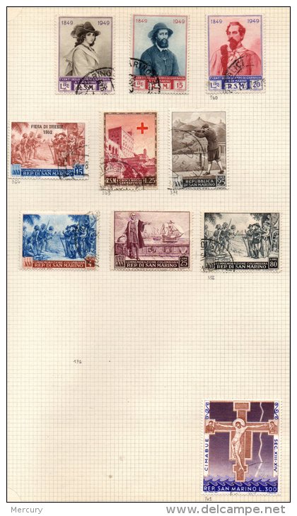 SAINT-MARIN - Petite collection neuve et oblitérée avec quelques bons timbres - 9 scans