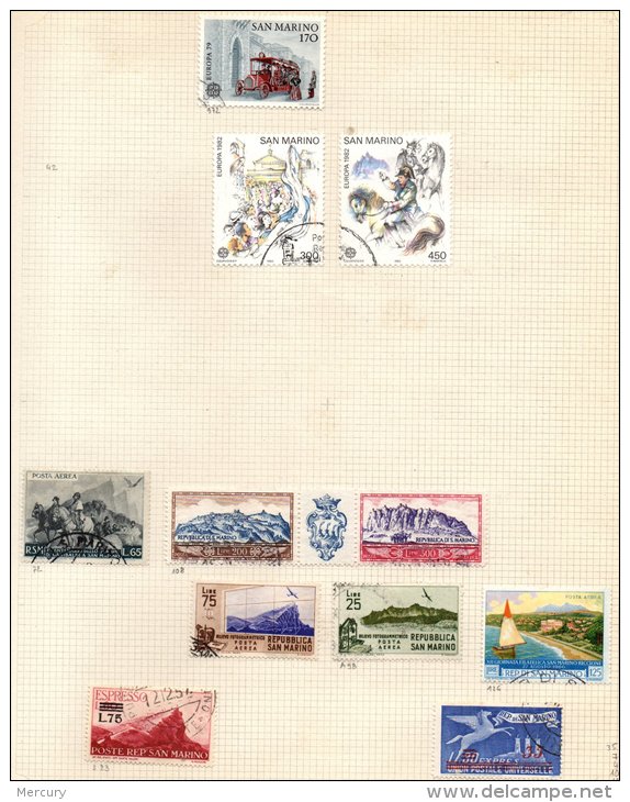 SAINT-MARIN - Petite collection neuve et oblitérée avec quelques bons timbres - 9 scans