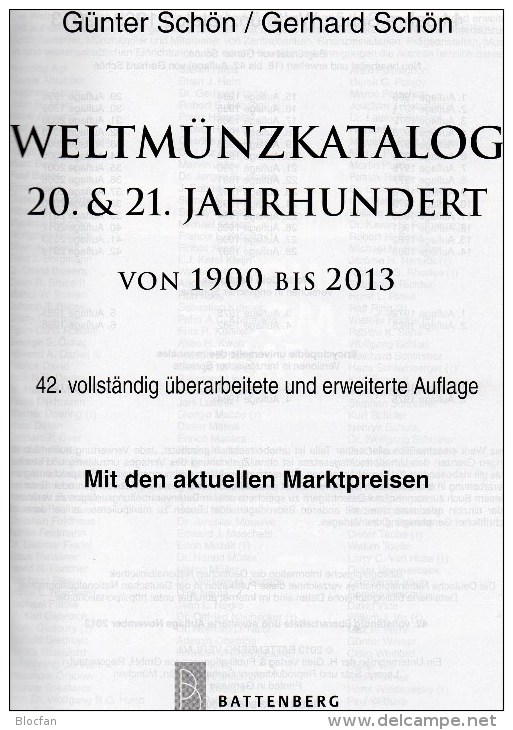 Battenberg Verlag: Welt-Münzkatalog A-Z Schön 2014 New 50€ Münzen 20/21.Jahrhundert Europa Amerika Afrika Asien Ozeanien - Autres & Non Classés