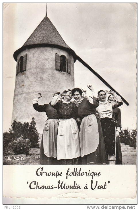 Groupe Folklorique "Chenas-Moulin à Vent" - Carte Dentelée Et Ancienne) - Chenas