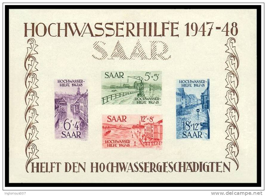 GERMANY SAAR  STAMP ALBUM PAGES 1920-1959 (39 color illustrated pages)