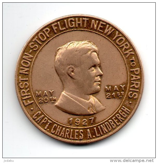 Belle Médaille De Charles Lindbergh 1927 - Andere & Zonder Classificatie