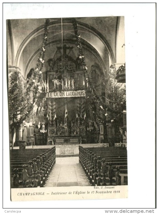 CP-  CHAMPAGNOLE (39) INTERIEUR DE L EGLISE LE 17 NOVEMBRE 1918 - Champagnole