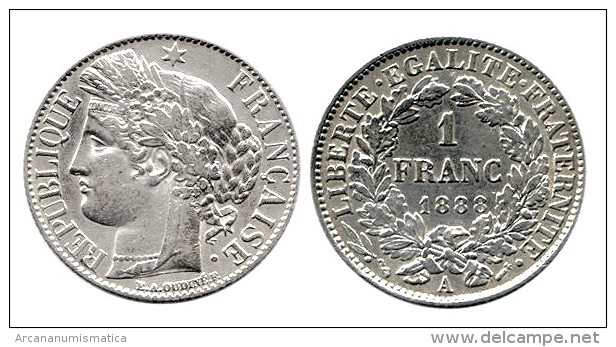 FRANCIA  1  FRANCO  1.888 A  PLATA / SILVER  Y#822.1    EBC-/XF-   DL-11.427 - Otros & Sin Clasificación