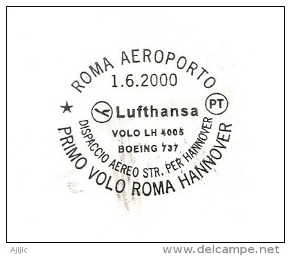 EXPO UNIVERSELLE HANNOVER 2000 / Vol Special Deutsche Post-World Net Hannover-Roma (Italie) 1 Juin 2000 (RARE) - 2000 – Hannover (Alemania)