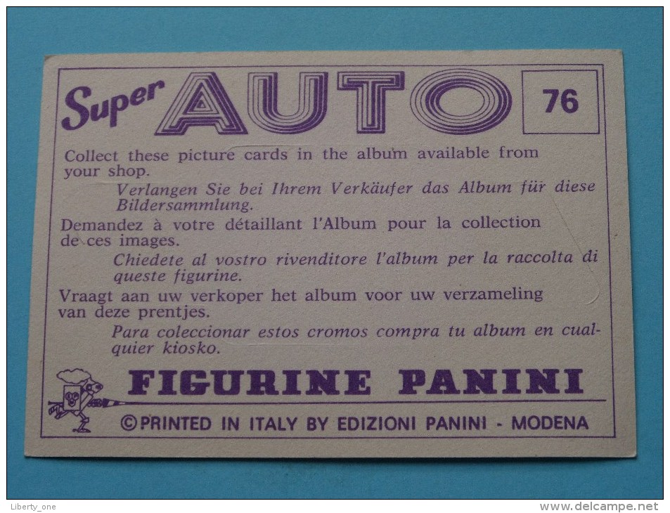 CHEVROLET Super AUTO ( 76 ) Ed. Panini Modena ( Zie Foto Voor Details ) ! - Italiaanse Uitgave