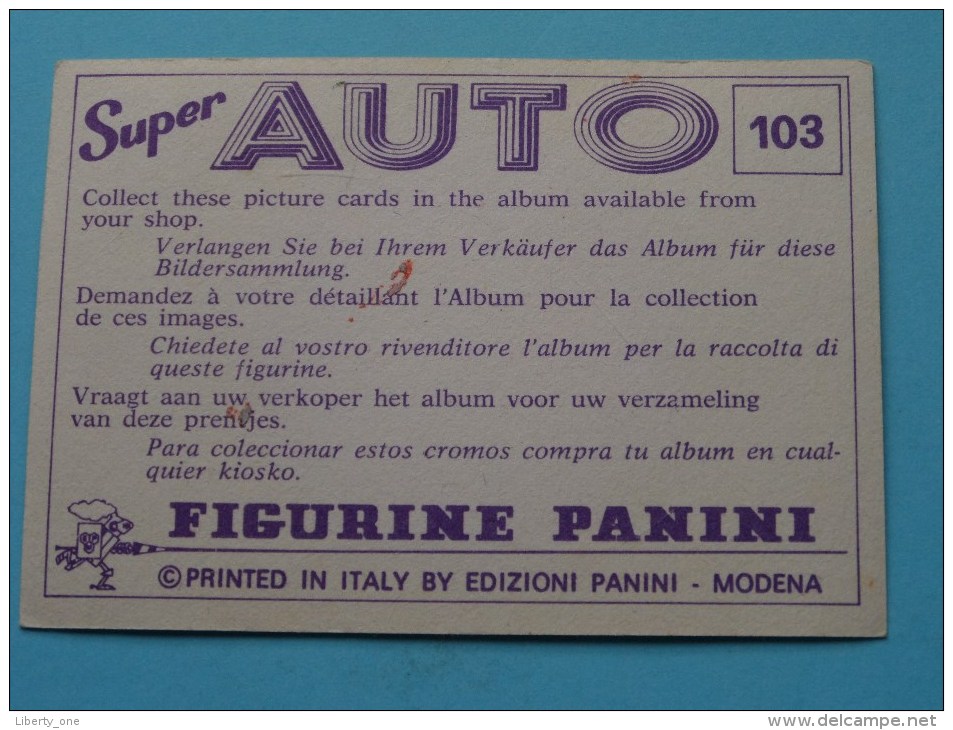 .... Fernet Tonic ....... () Super AUTO ( 103 ) Ed. Panini Modena ( Zie Foto Voor Details ) ! - Edition Italienne