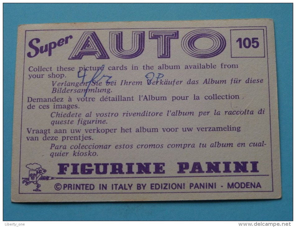 ........... () Super AUTO ( 105 ) Ed. Panini Modena ( Zie Foto Voor Details ) ! - Edition Italienne