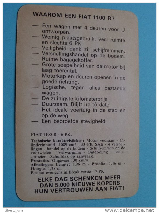 FIAT 1100 R ( Editie - Uitgave België / Zie Foto Voor Details ) ! - Autres & Non Classés