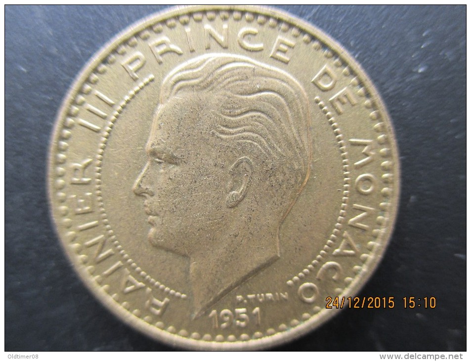 Rainier III Prince De Monaco, 20 FRS 1951, SUP - 1949-1956 Old Francs