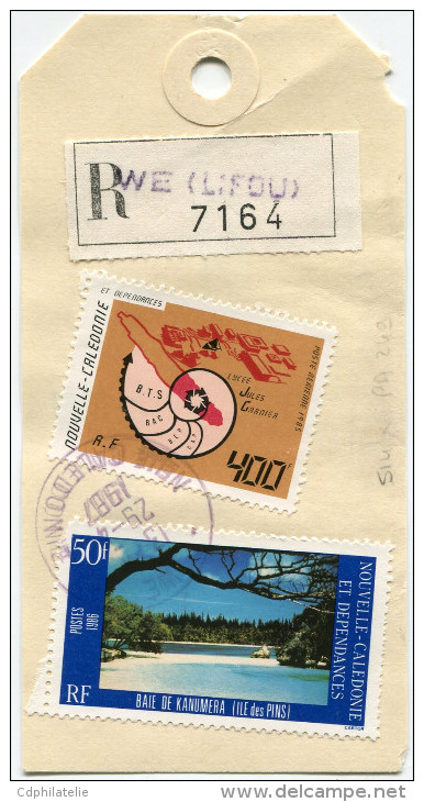 NOUVELLE-CALEDONIE ETIQUETTE ADRESSE LETTRE RECOMMANDEE OBLITERATION WE 29-4-1987 Nelle CALEDONIE - Storia Postale