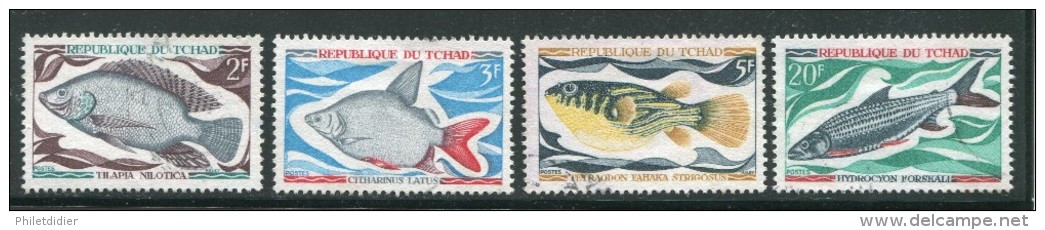 Tchad Y&T N°216 à 219 Oblitérés (poissons) - Ciad (1960-...)