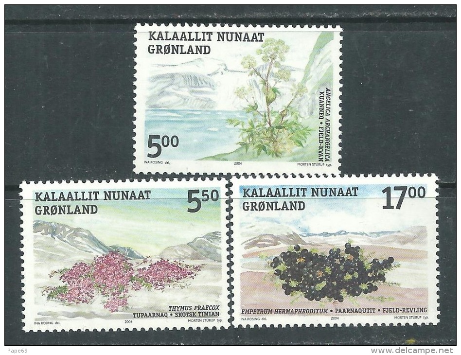 Groenland N°  395 / 97  XX Flore : Plantes Commestibles,  Les 3 Valeurs Sans Charnière, TB - Nuovi