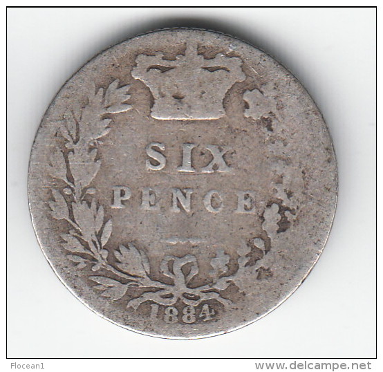 *** GREAT BRITAIN - GRANDE-BRETAGNE - 6 PENCE 1884 - SIX PENCE 1884 - VICTORIA - SILVER - ARGENT *** ACHAT IMMEDIAT !!! - H. 6 Pence