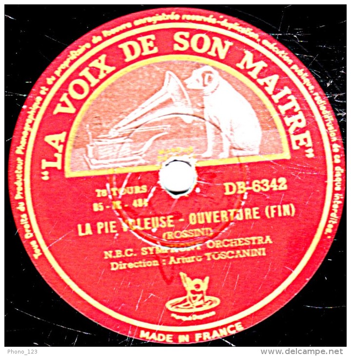 Disque 78 Trs - 30 Cm - état EX -  N. B. C. SYMPHONY ORCHESTRA - LA PIE VOLEUSE - OUVERTURE 1re Partie Et Fin - 78 Rpm - Schellackplatten