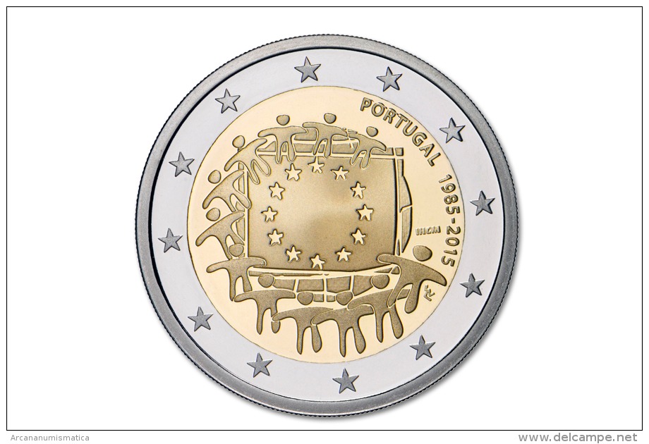 PORTUGAL  2 € 2.015   2015   Bimetálica    SC/UNCirculated  "30 Años De La Bandera De La U.E."  T-DL-11.432 - Portugal