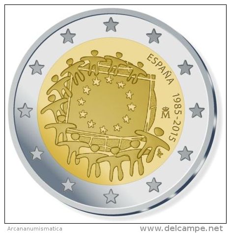 ESPAÑA  2 € 2.015   2015   Bimetálica    SC/UNCirculated  "30 Años De La Bandera De La U.E."  T-DL-11.433 - Espagne