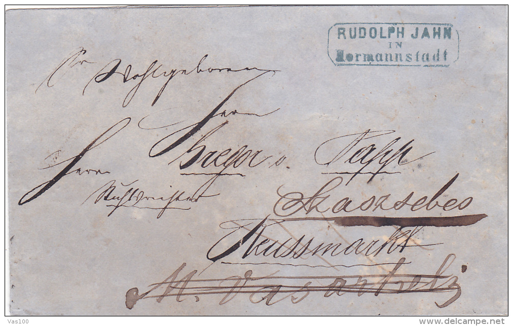 Romania/Moldova & Principality - Official Letter Circulated   From HERMANSTADT At KARANSEBES. - ...-1858 Préphilatélie