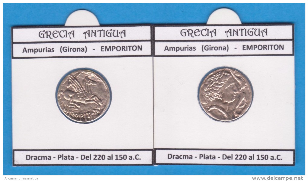 GRECIA ANTIGUA  AMPURIAS  (GIRONA)  EMPORITON  DRACMA Réplica En Plata SC/UNC  Réplica  T-DL-11.434 - Monedas Falsas