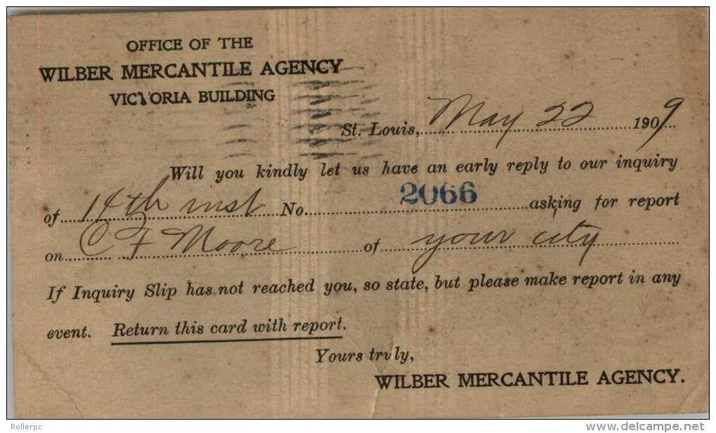 100317 FRANKLIN ISSUE ATTORNEY AT LAW - MERCANTILE AGENCY - 1909  [TEAR AT BOTTOM CENTER - Street Merchants