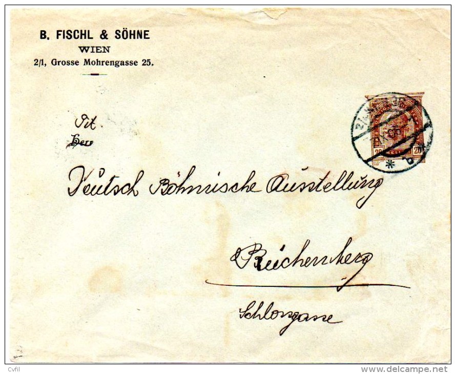 AUSTRIA / ÖSTERREICH 1906 - Entire Private Envelope Of 20 Heller Franz Josef, To Reichenberg - Altri & Non Classificati