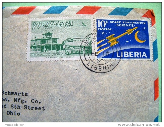 Liberia 1964 Registered Cover To USA - Airport - Space Exploration - Sacred Heart Commadery Logo - Liberia