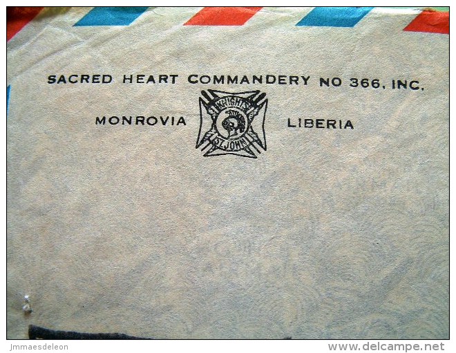 Liberia 1964 Registered Cover To USA - Airport - Space Exploration - Sacred Heart Commadery Logo - Liberia