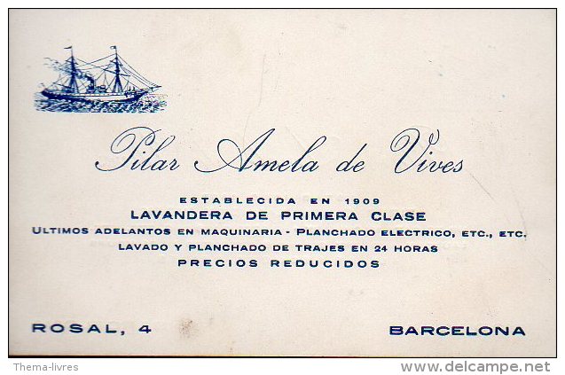 Carte Commerciale Pilar Amela De Vives (barcelona) (PPP1953) - Spanien
