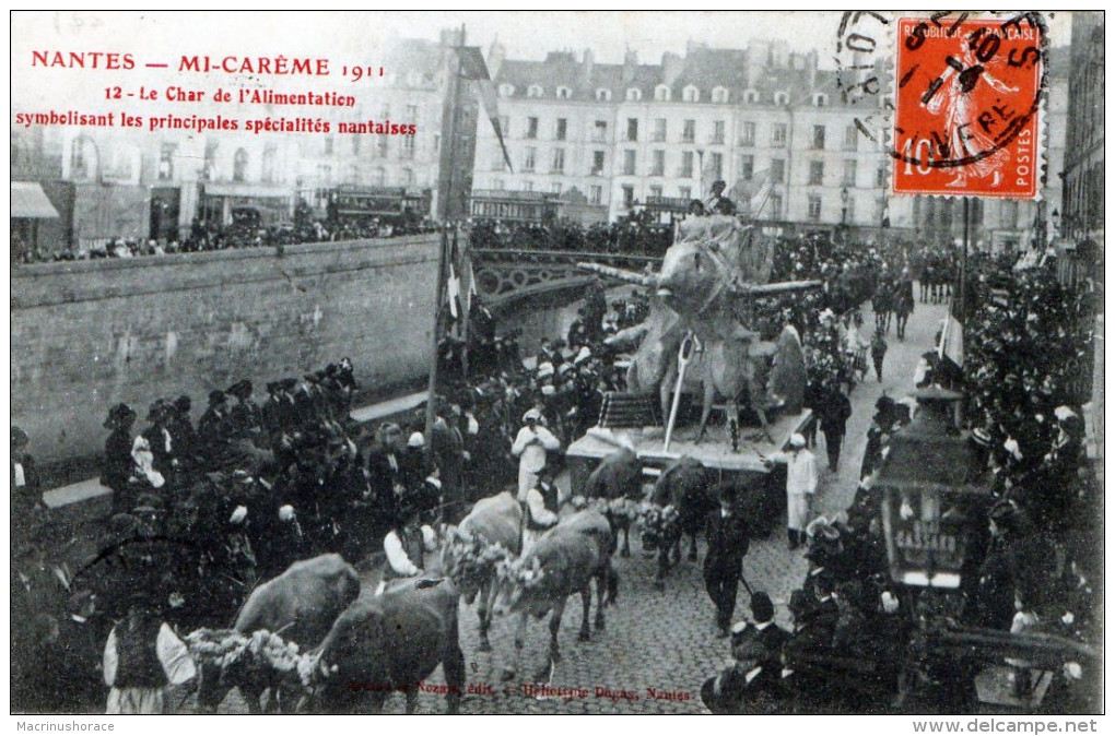 CPA - 44 - Nantes - Mi-Carême 1911 - Le Char De L'Alimentation - Nantes