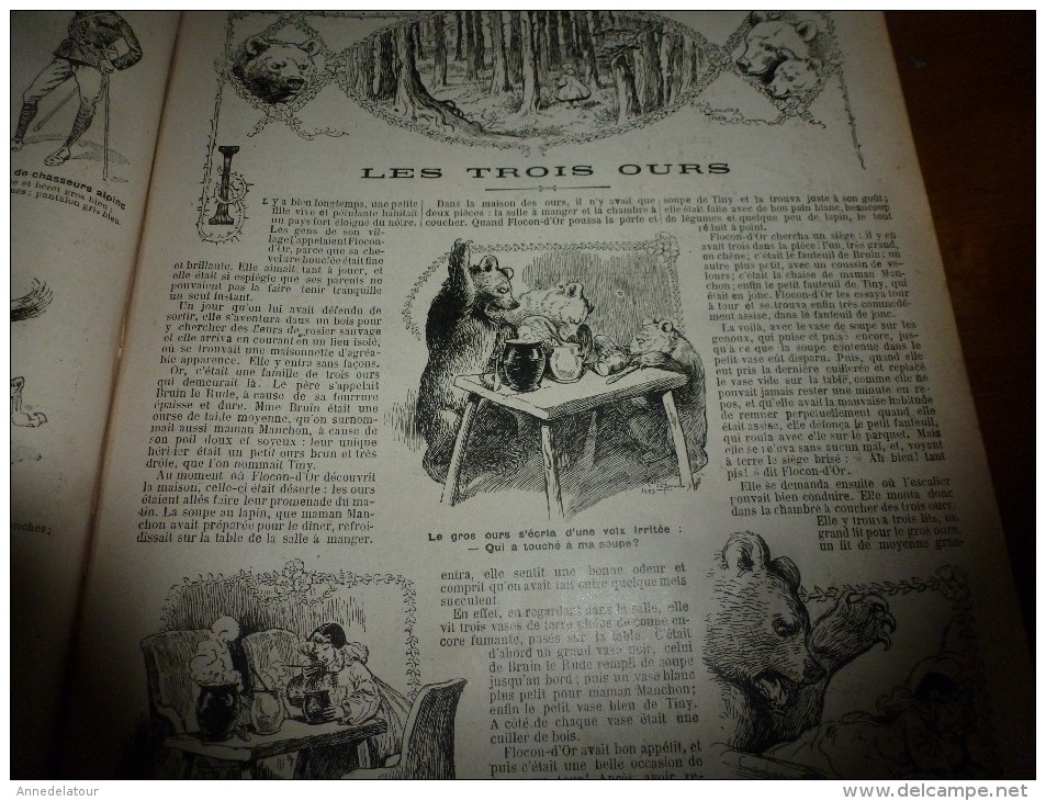 1905 LPJij : BD en sombre (histoire); Revue du 14 juillet; Les 3 OURS; Faire des JOUETS avec de la PAILLE;