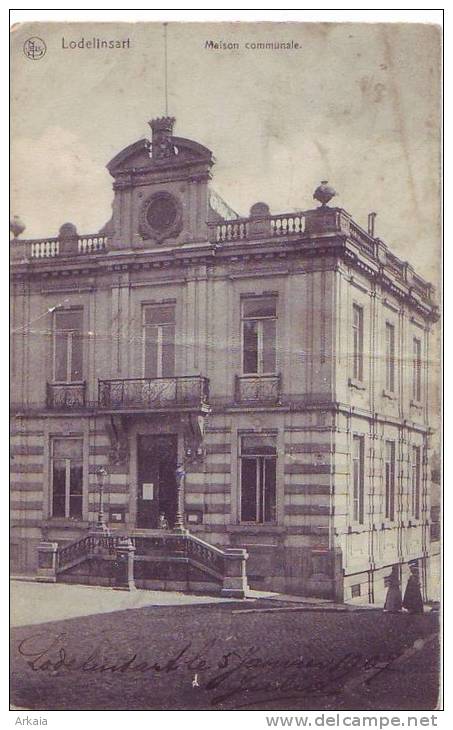 LODELINSART = Maison Communale (Nels Bxl  S.54  N° 7) 1907 (1pli Au Centre) - Andere & Zonder Classificatie