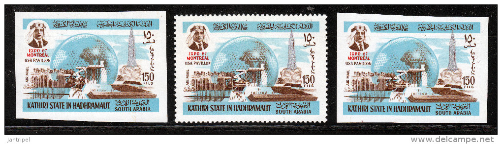 ADEN-HADRAMAUT STATE 1967 IMPERF. & PERF.STAMPS  MNH  CAT.VALUE € 40.00 - 1967 – Montréal (Canada)