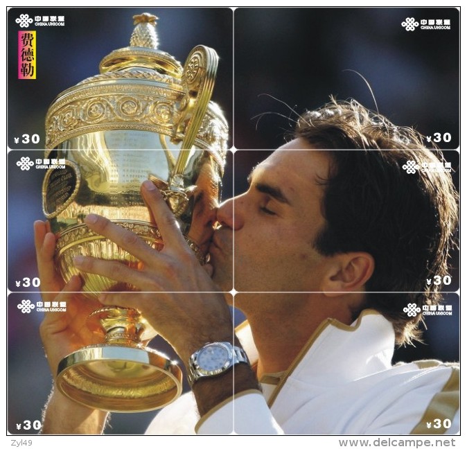 S04706 China Phone Cards Tennis Roger Federer Puzzle 48pcs - Sport