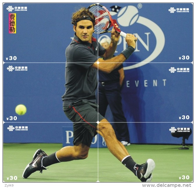 S04706 China Phone Cards Tennis Roger Federer Puzzle 48pcs - Sport