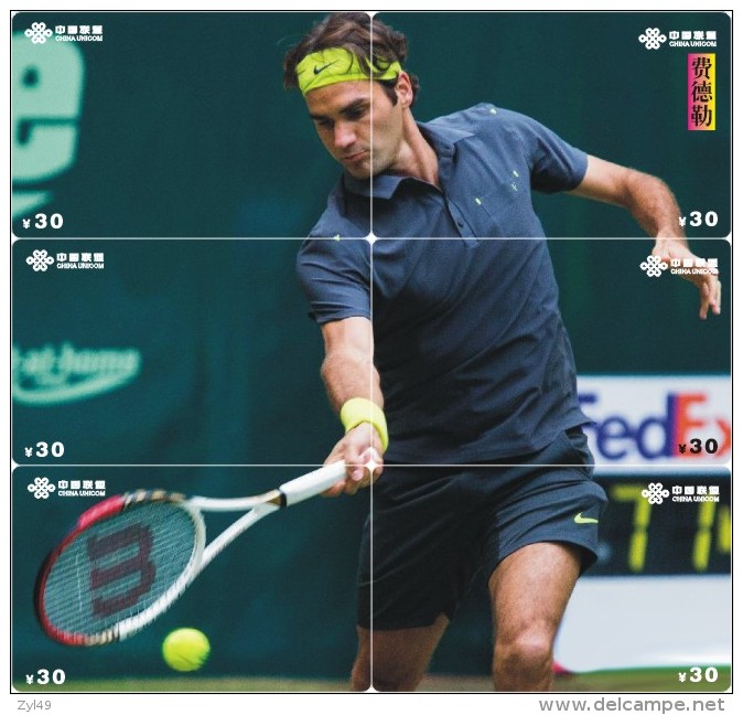 S04706 China Phone Cards Tennis Roger Federer Puzzle 48pcs - Sport