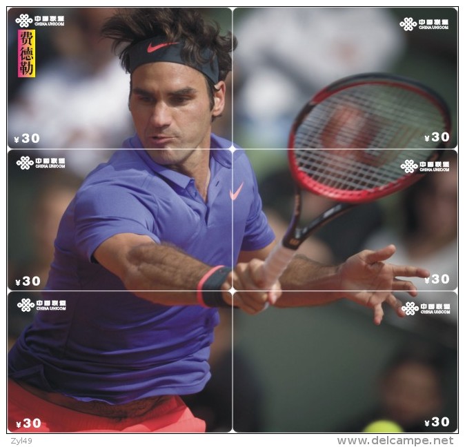 S04706 China phone cards Tennis Roger Federer puzzle 48pcs