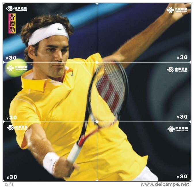 S04706 China phone cards Tennis Roger Federer puzzle 48pcs