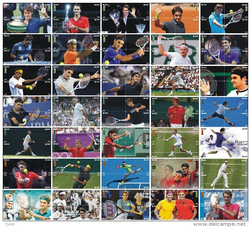 S04707 China Phone Cards Tennis Roger Federer Puzzle 140pcs - Sport