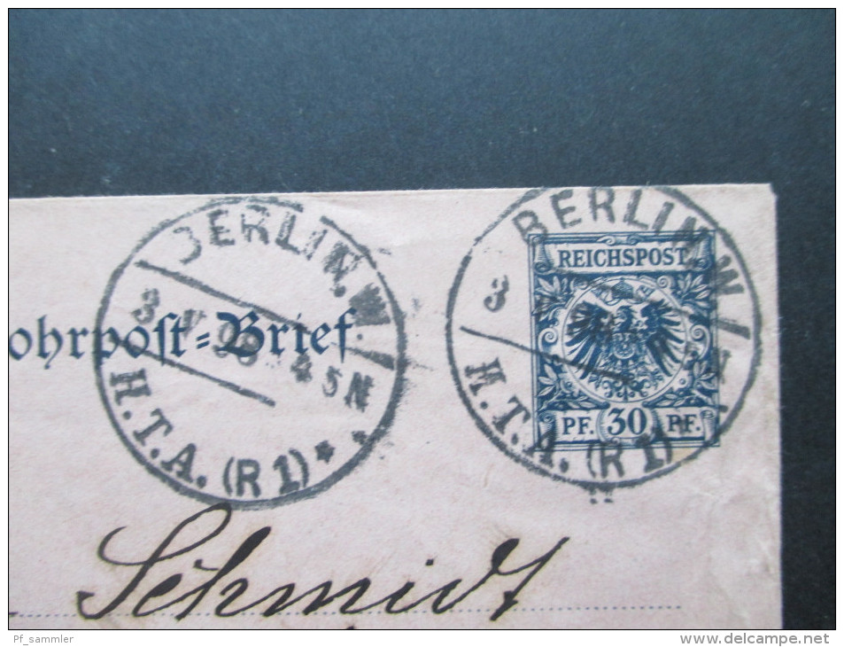 Deutsches Reich 1898 Rohrpost Umschlag RU 3 Gebraucht! Berlin H.T.A. (R 1) / R 27 - Sonstige & Ohne Zuordnung