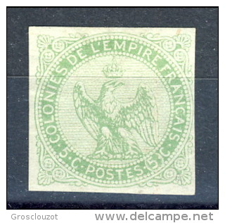 Colonie Francesi, Emissioni Generali  1859-65 N. 2 C. 5 Verde MNG Nuovo Senza Gomma - Águila Imperial