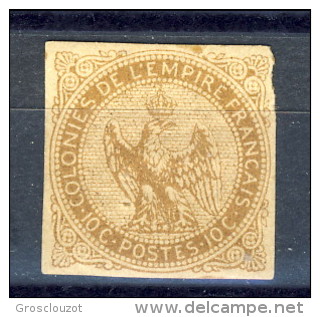 Colonie Francesi, Emissioni Generali  1859-65 N. 3 C. 10 Bistro Giallo MH - Eagle And Crown