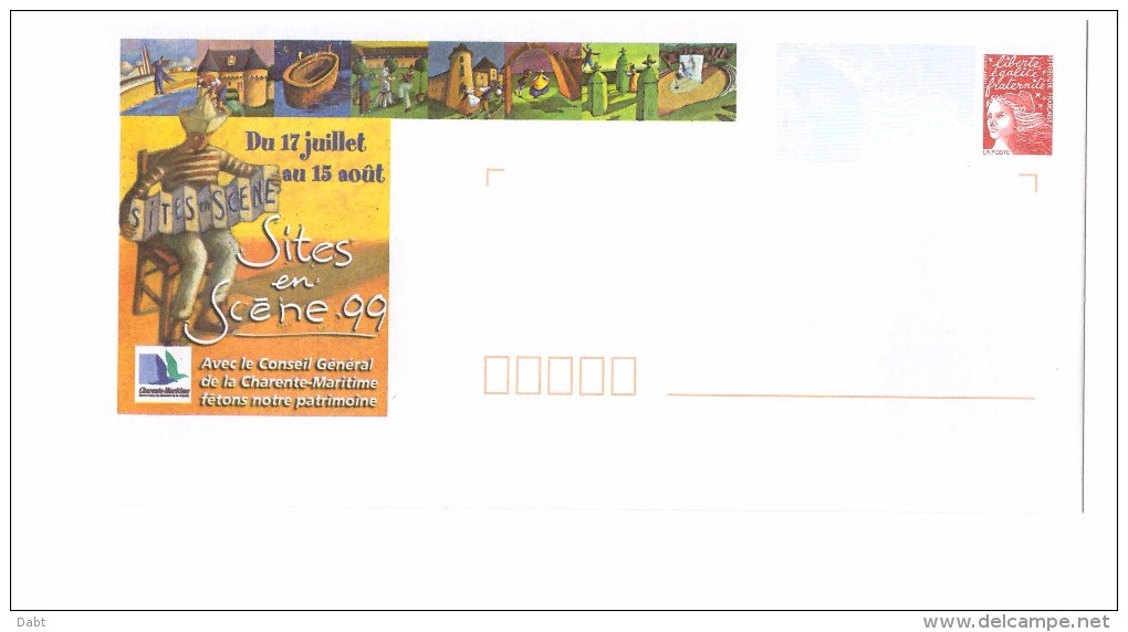 Lettre PAP Pret à Poster Marianne De Luquet Neuf Charente Maritime Sites En Scene 99 1999 Festival - Listos A Ser Enviados : Réplicas Privadas