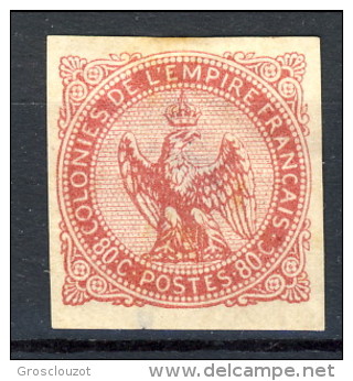 Colonie Francesi, Emissioni Generali  1859-65 N. 6 C. 80 Rosa MH - Eagle And Crown