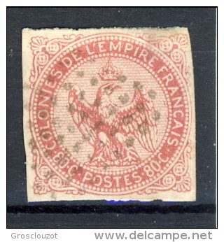 Colonie Francesi, Emissioni Generali  1859-65 N. 6 C. 80 Rosa Usato - Águila Imperial