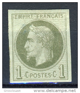 Colonie Francesi, Emissioni Generali  1871-72 N. 7 C. 1 Verde Oliva MH - Napoléon III