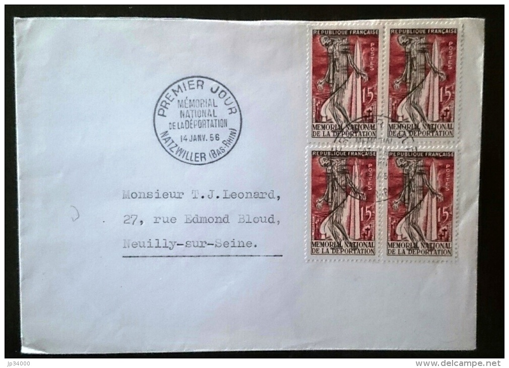 FRANCE 2eme Guerre Mondiale, Yvert 1050 X4 Cachet 1er Jour. FDC - 2. Weltkrieg