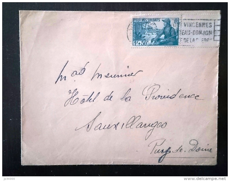 FRANCE Yvert N° 452 Seul Sur Lettre. Pour SAUXILLANGES Cachet Arrivée Au Dos - 1921-1960: Période Moderne