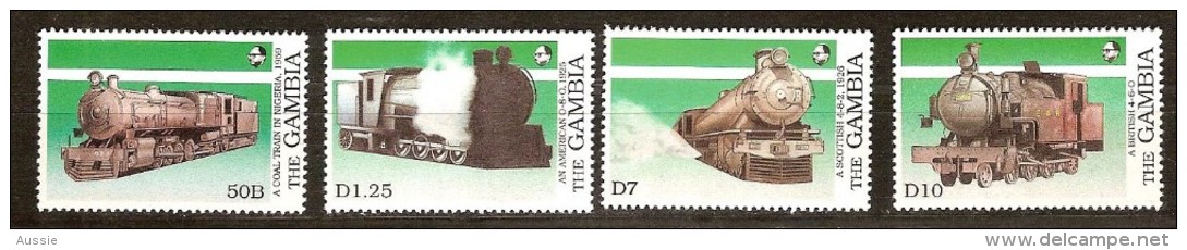 Gambia Gambie 1989 Yvertn° 833-36 *** MNH Cote 60 FF Chemin De Fer Trainen Trains - Gambie (1965-...)