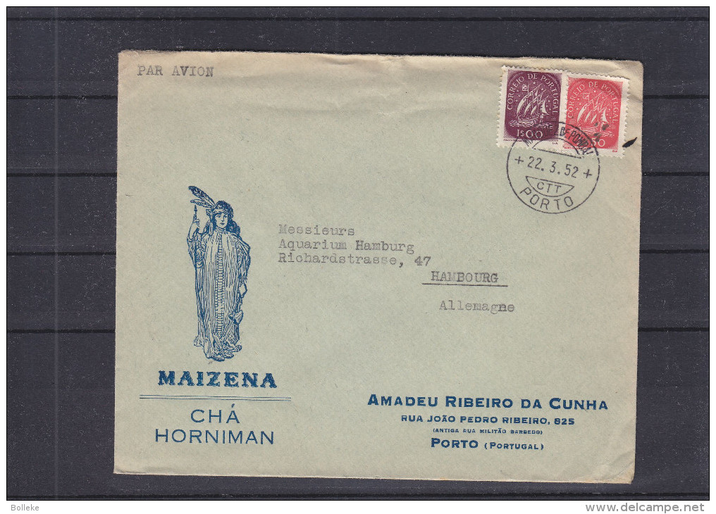 Maiezna - Indien - Portugal - Lettre De 1952 ° - Oblitération Porto - Lettres & Documents