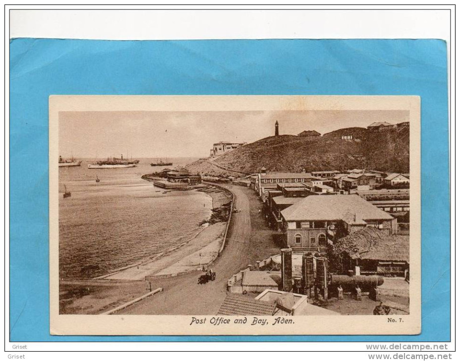 ADEN-post Office And Bay- Beau Plan Du Bureau De Poste-la Baie Avec Bateaux -années 1910-20-édit  Lehem&co - Yémen